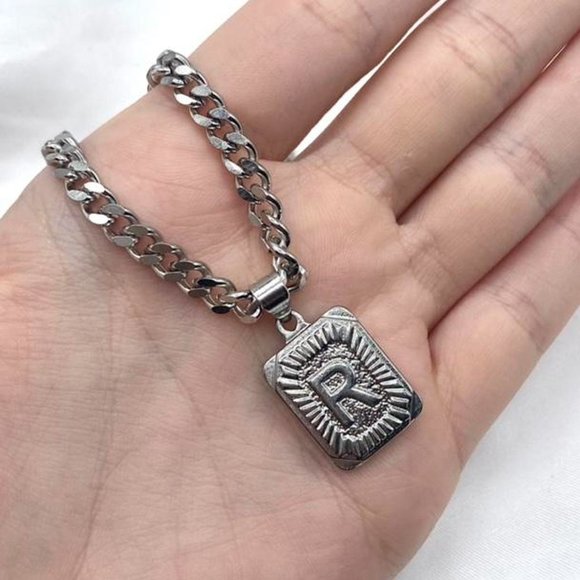 Letter "R” Initial Necklace - Fully Stainless Steel (only one available) - Picture 2 of 3